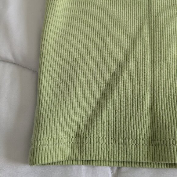 Madewell Rib Halter Tank Top Women's Size XL Honey Dew Cropped Supima Cotton NWT - Picture 9 of 14